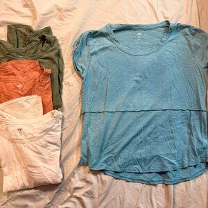 FOUR dip brand relaxed fit slub knit tees BIG XSMALL (green/teal/orange/peach)